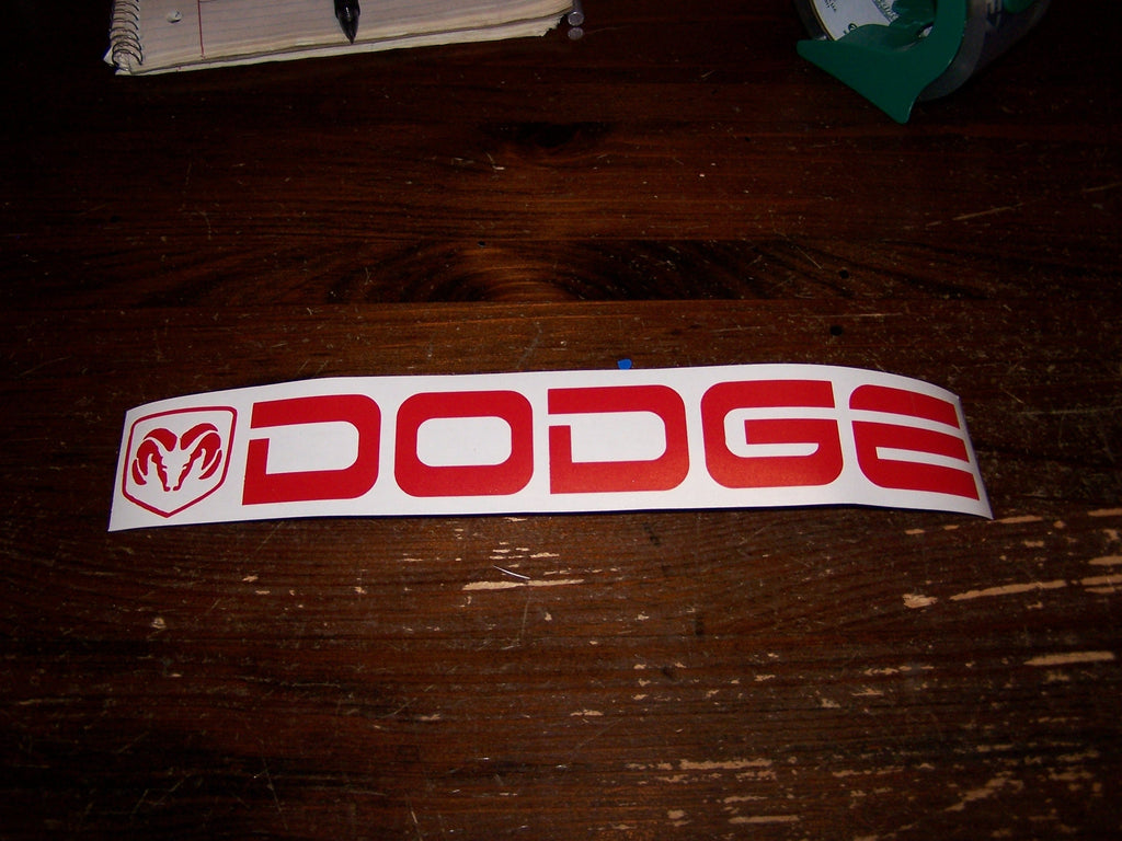DODGE WITH RAM HEAD VINYL DECAL CHOOSE COLOR & SIZE