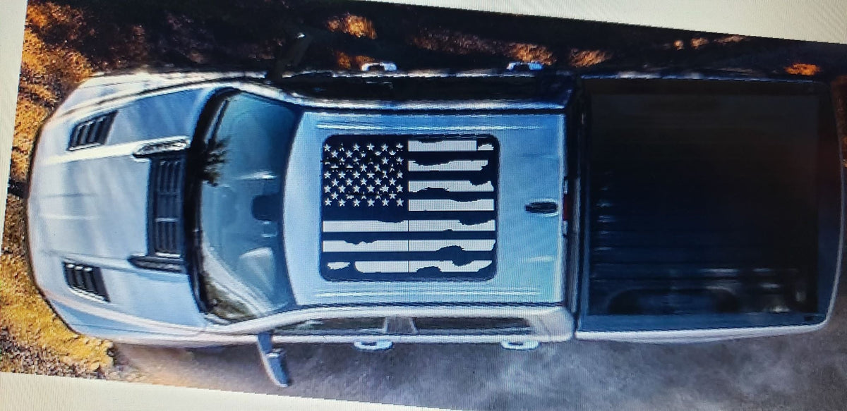 DODGE RAM 2019 2020 DISTRESSED FLAG PANORAMIC SUNROOF DECAL