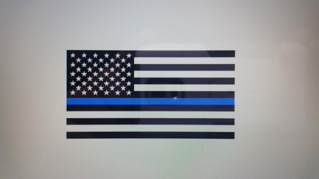 AMERICAN FLAG BLUE LINE VINYL DECAL STICKER LAW ENFORCEMENT