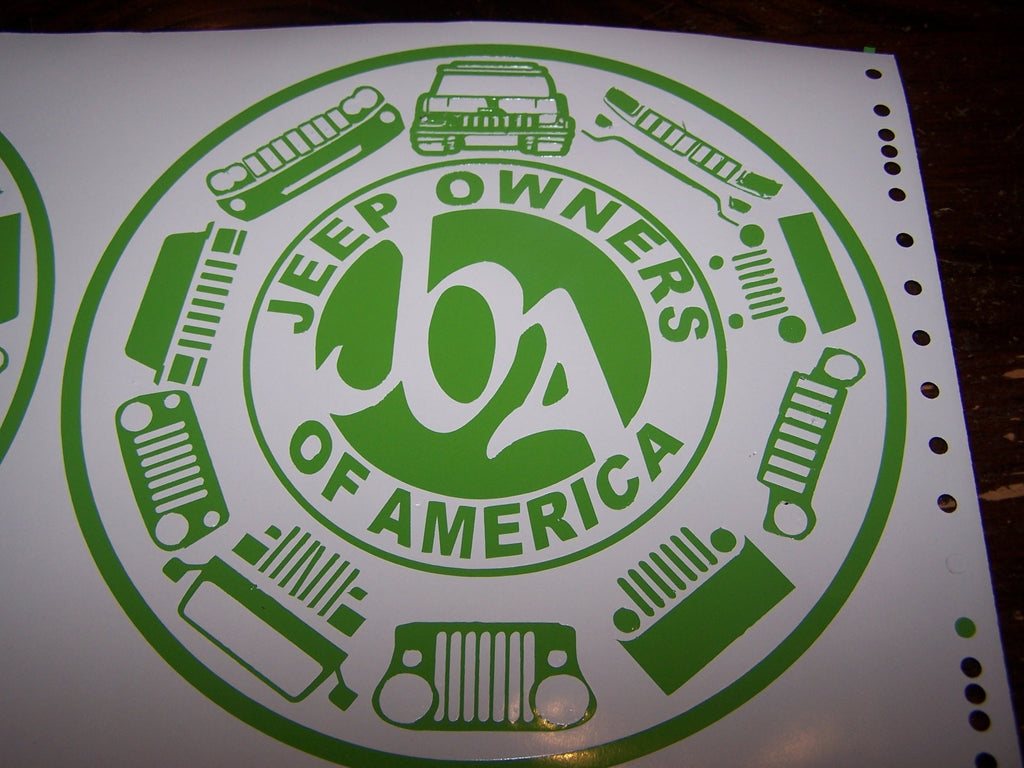 JEEP OWNERS OF AMERICA MEMBERS VINYL DECAL STICKER