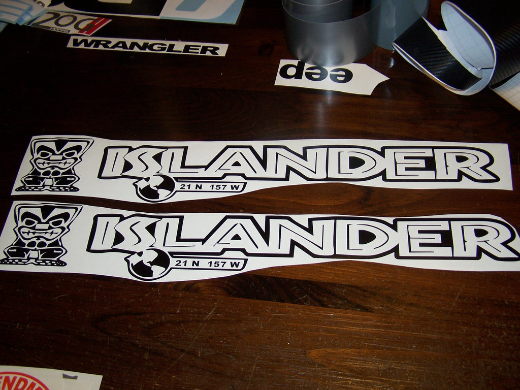 JEEP WRANGLER ISLANDER OFF ROAD HOOD DECAL SET