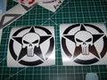 JEEP PUNISHER SKULL STAR VINYL DECAL STICKER SET OF 2