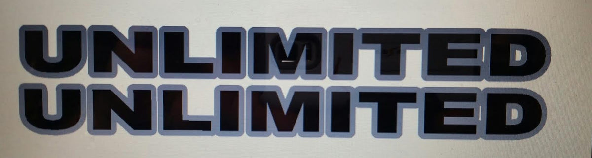 JEEP UNLIMITED VINYL HOOD DECAL STICKER SET CHOOSE 2 COLORS