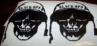 BLACK OPS SKULL DECAL SET OF 2 CALL OF DUTY