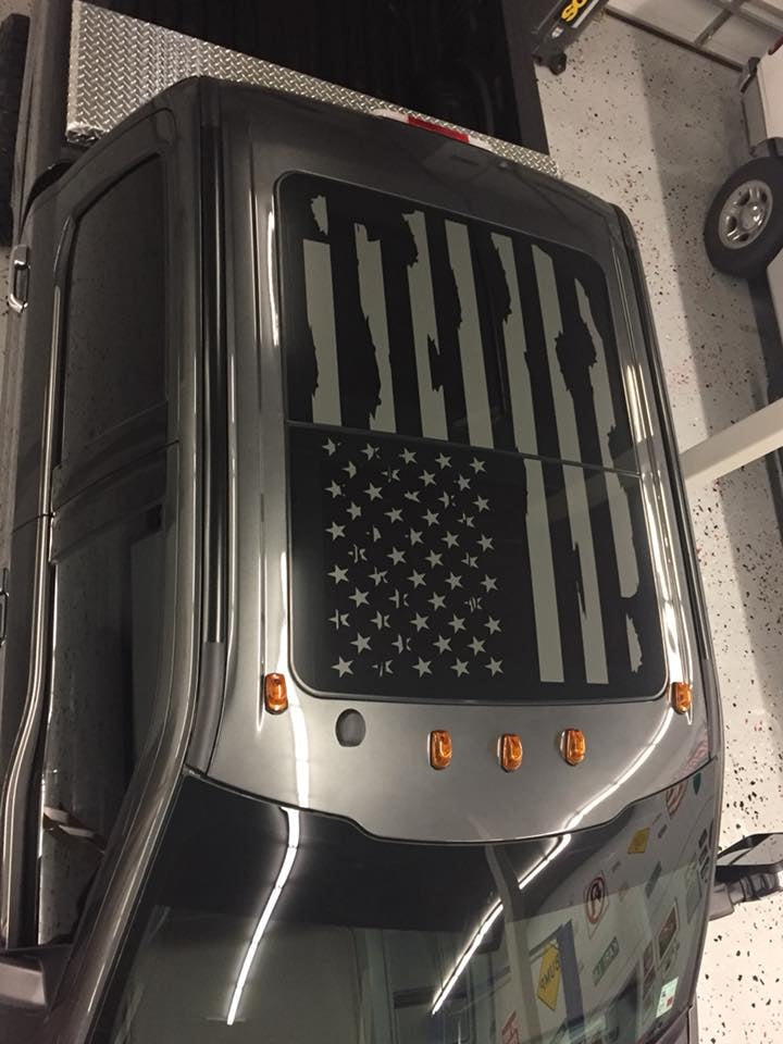 FORD F-150 DISTRESSED AMERICAN FLAG FOR ROOF GLASS PANEL F250