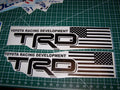 TRD AMERICAN FLAG BEDSIDE VINYL DECAL SET OF 2 TACOMA TUNDRA