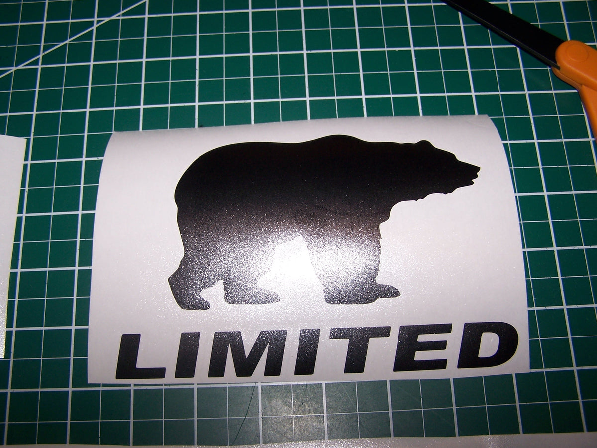 JEEP WRANGLER BLACK BEAR JK UNLIMITED VINYL DECAL TAILGATE