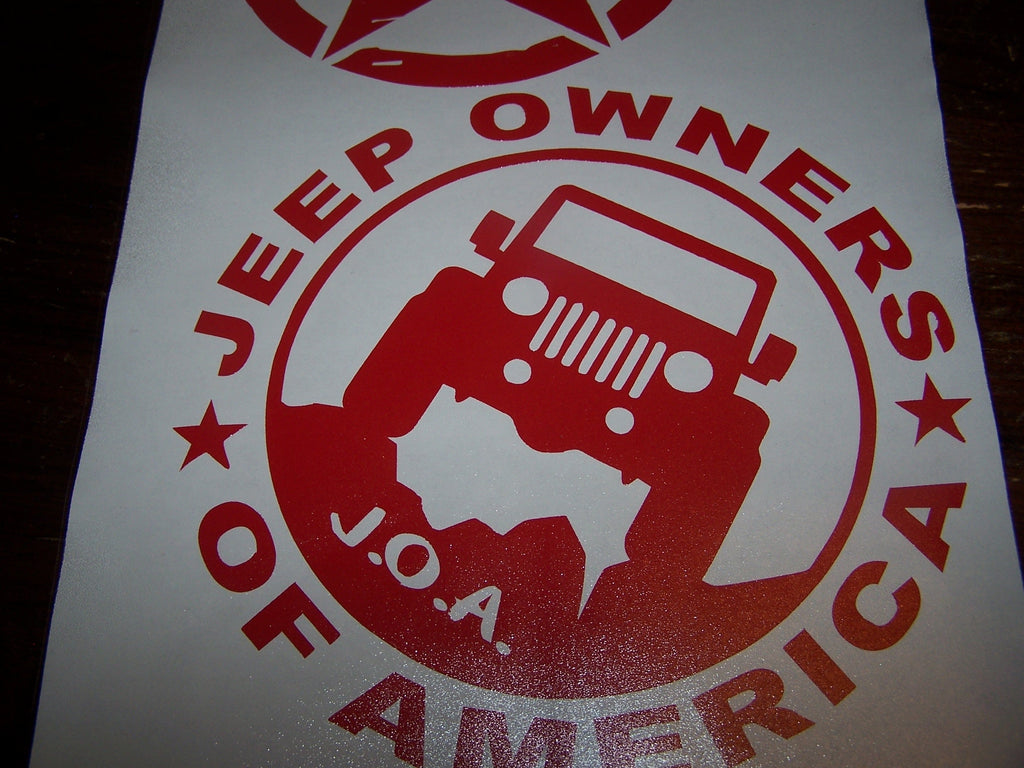 JEEP OWNERS OF AMERICA MEMBERS TJ JK VINYL DECAL STICKER