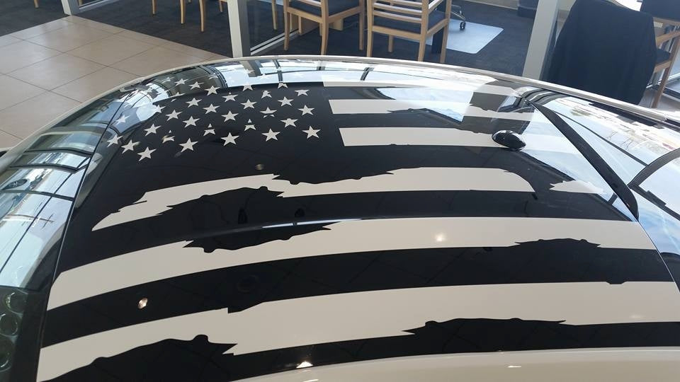 15-25 S550 FORD MUSTANG DISTRESSED AMERICAN FLAG FOR ROOF