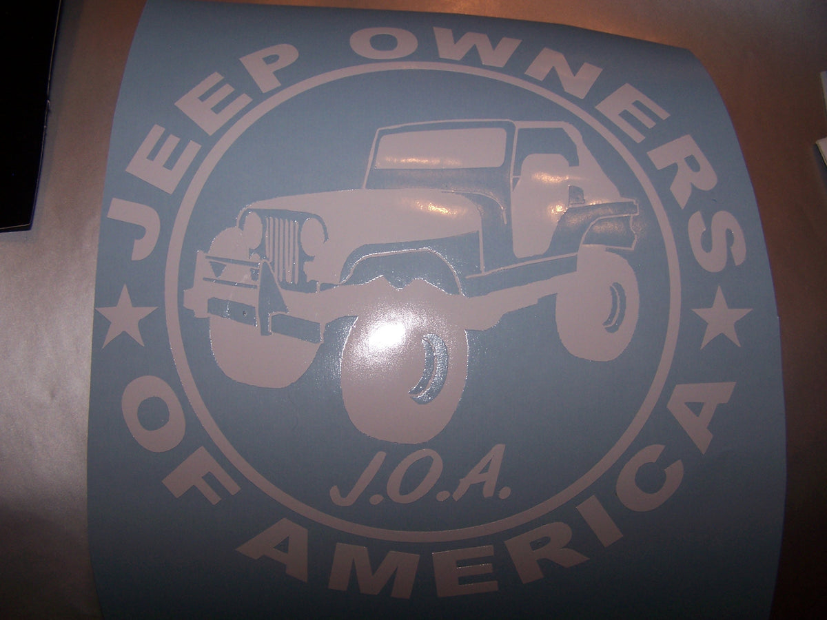 JEEP OWNERS OF AMERICA MEMBERS CJ VINYL DECAL STICKER