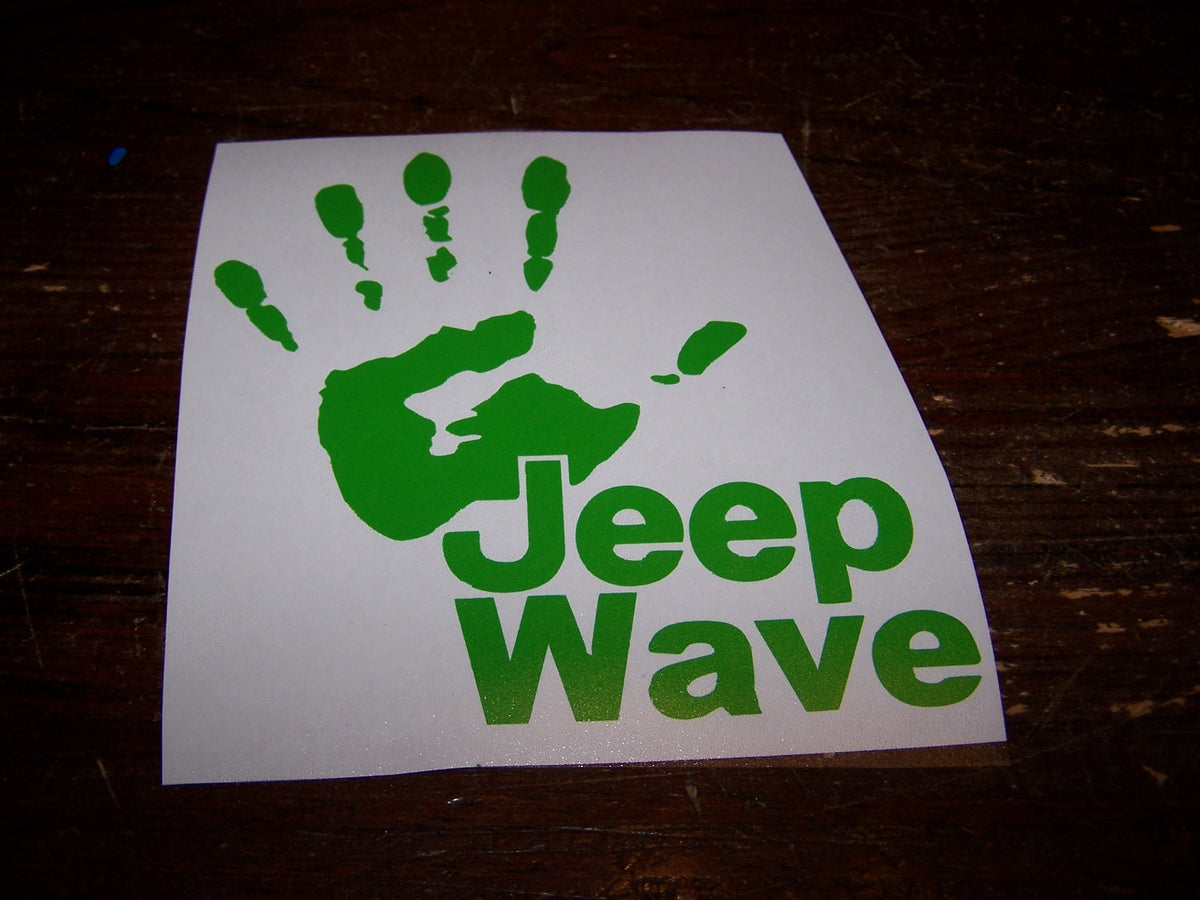 JEEP WAVE TEXT DECAL VINYL DECAL STICKER CHOOSE COLOR & SIZE