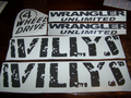 JEEP WILLYS EDITION FOR JKU UNLIMITED COMPLETE DECAL SET