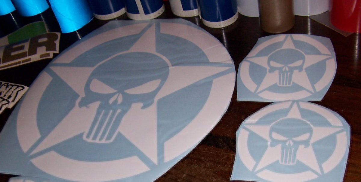 JEEP PUNISHER STAR VINYL DECAL STICKER SET FOR HOOD & FENDERS