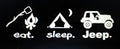 EAT SLEEP JEEP VINYL DECAL STICKER CHOOSE COLOR