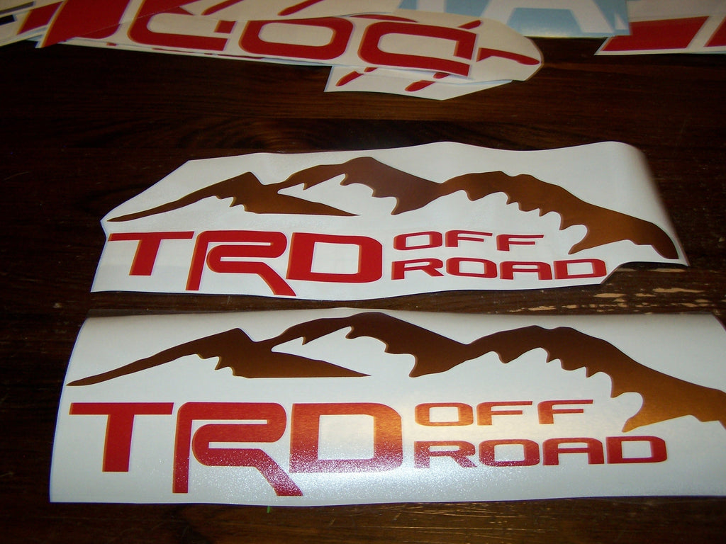 TRD OFF ROAD BEDSIDE / WINDOW STICKER VINYL DECAL SET OF 2