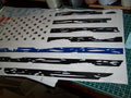 JEEP WRANGLER / CJ DISTRESSED AMERICAN FLAG BLUE LINE HOOD DECAL