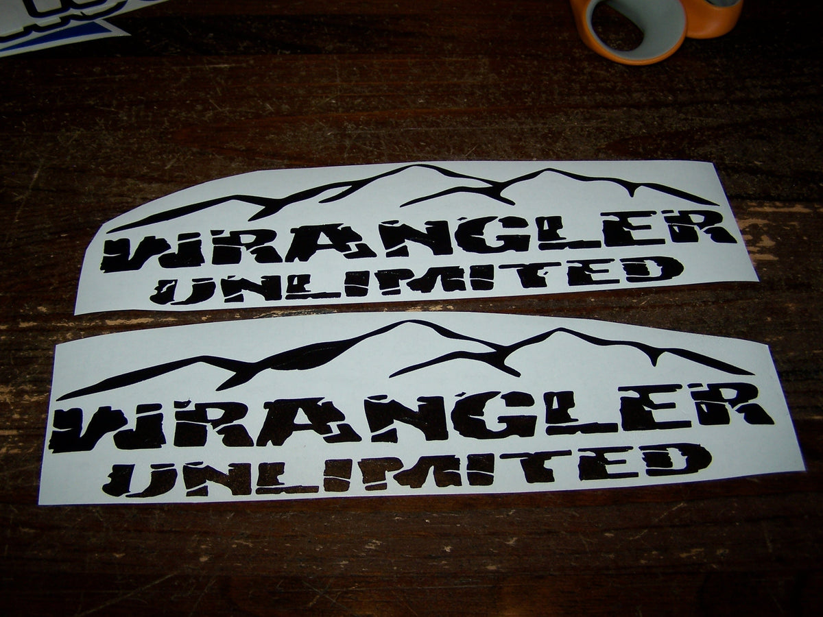 JEEP WRANGLER UNLIMITED FENDER DECALS VINYL STICKER SET OF 2