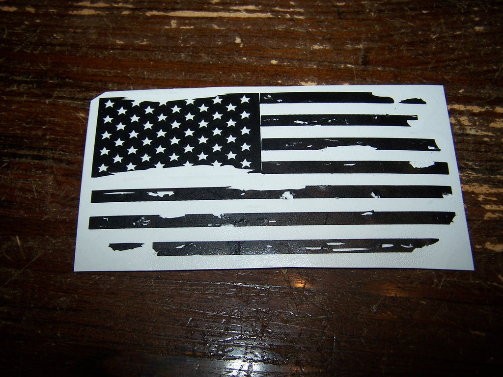 DISTRESSED SMALL AMERICAN FLAG VINYL DECAL STICKER
