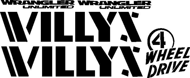 JEEP WILLYS EDITION FOR JLU UNLIMITED COMPLETE DECAL SET