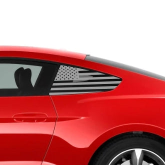 2015-2025 MUSTANG QUARTER WINDOW AMERICAN FLAG SET OF 2