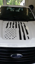 FORD F150 HOOD DISTRESSED AMERICAN FLAG VINYL DECAL 2015-2025