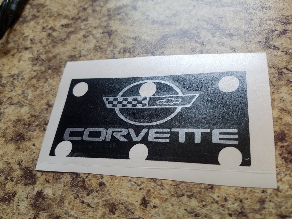 CORVETTE C4 THROTTLE BODY OVERLAY DECAL WITH EMBLEM
