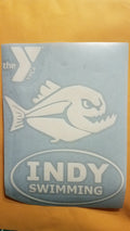 INDY PIRANHA AND OVAL SWIMMING VINYL DECAL