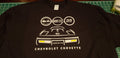 1988 CORVETTE C4 SILHOUETTE SHIRT FRONT & BACK 35th ANNIVERSARY