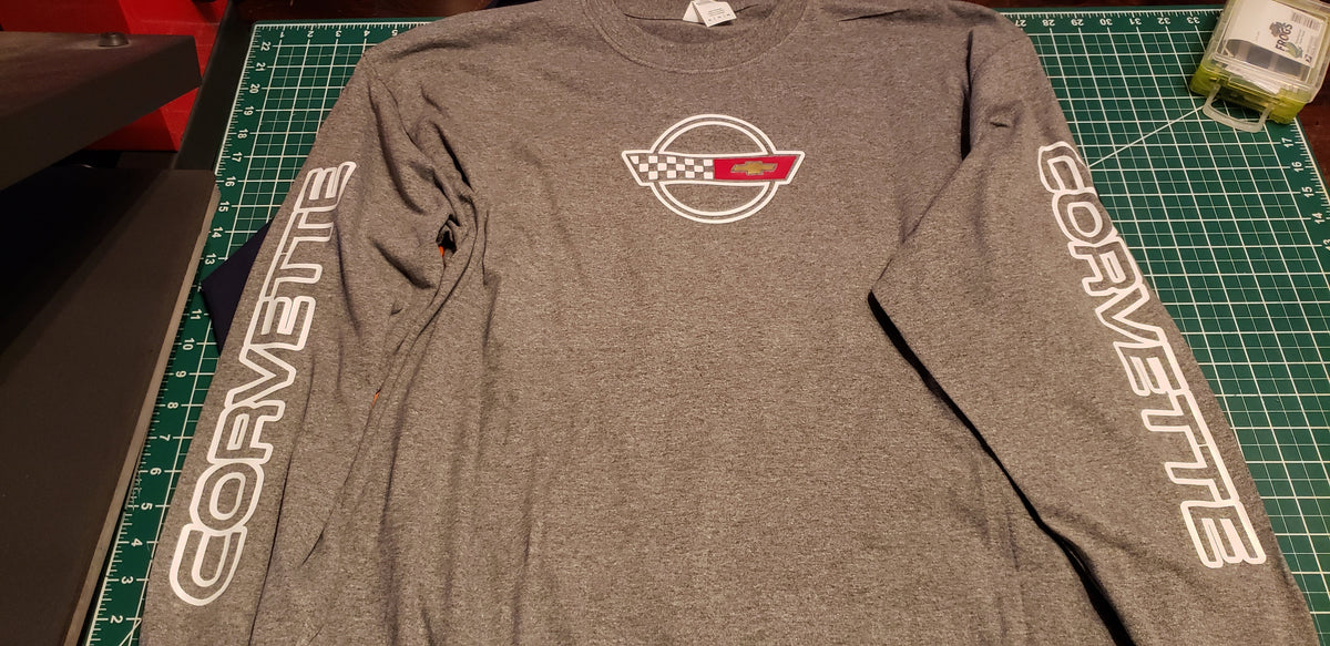 84-90 CORVETTE C4 SWEATSHIRT SCRIPT ON SLEEVES & LOGO ON FRONT