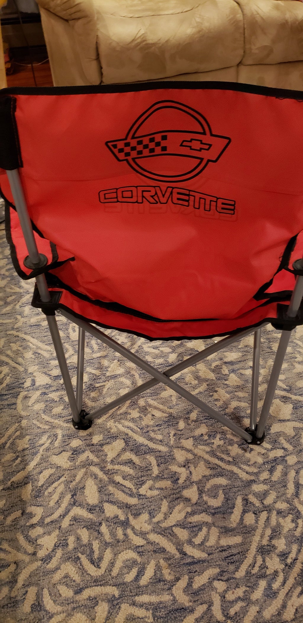 CORVETTE C4 CUSTOM CAR SHOW FOLDING CHAIR LOGO FRONT AND BACK