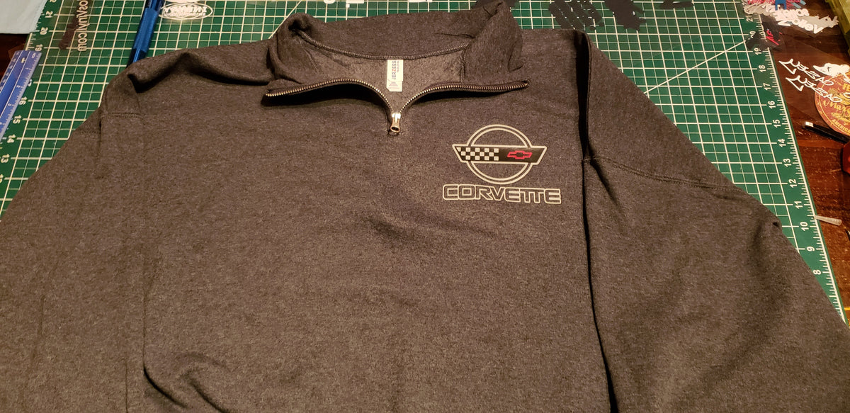91-96 CORVETTE C4 QUARTER ZIP SWEATSHIRT LOGO FRONT LEFT CHEST
