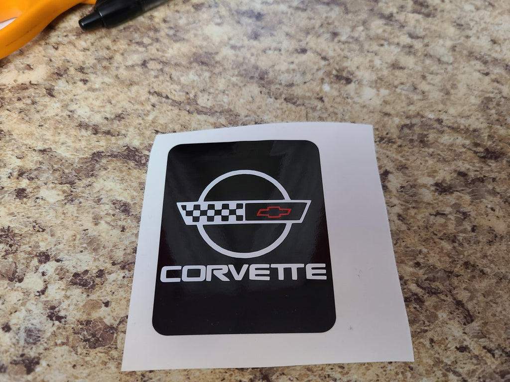 CORVETTE C4 LOGO VINYL DECAL LETTERING 92-96 POWER SEAT PANEL