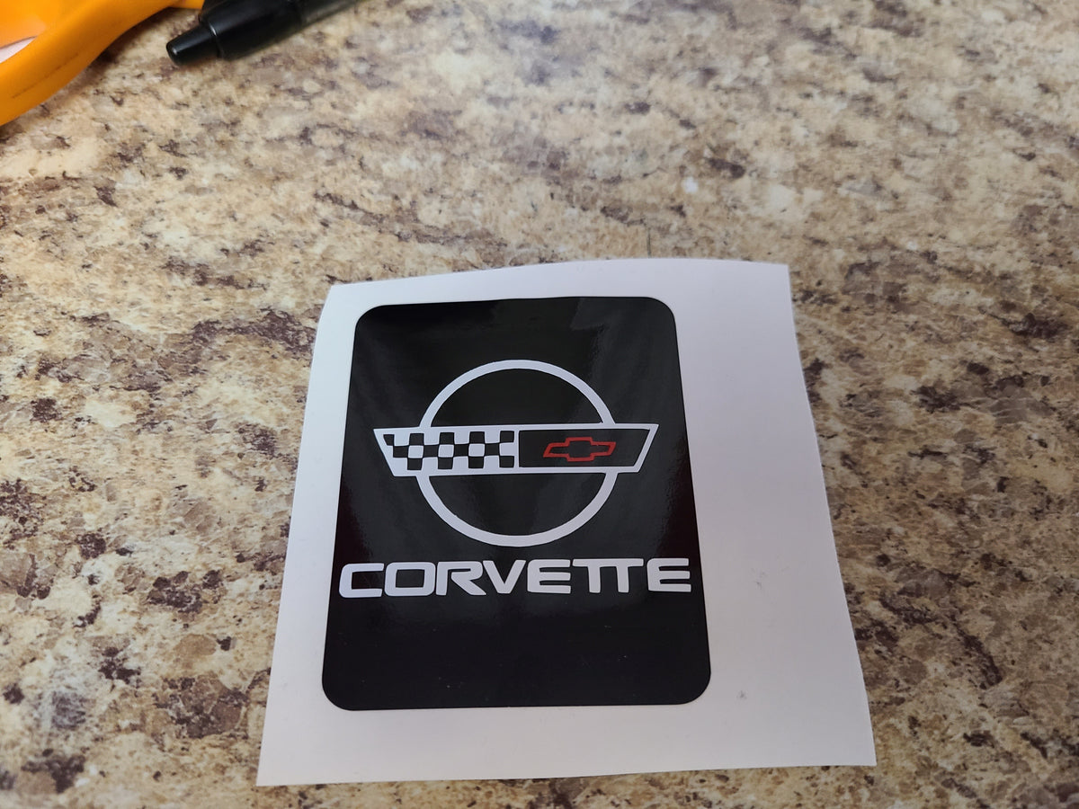 CORVETTE C4 LOGO VINYL DECAL LETTERING 92-96 POWER SEAT PANEL