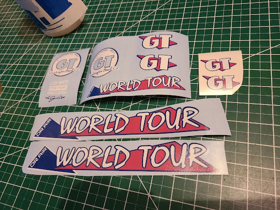 GT HUNTINGTON BEACH WORLD TOUR JOSH WHITE TRIBUTE DECAL SET BMX