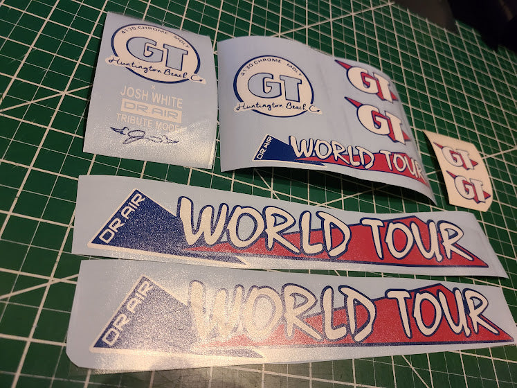 GT HUNTINGTON BEACH WORLD TOUR JOSH WHITE TRIBUTE DECAL SET BMX