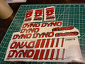 DYNO COMPE DECAL SET 86 87 88 89 VINTAGE BMX RED & BLACK
