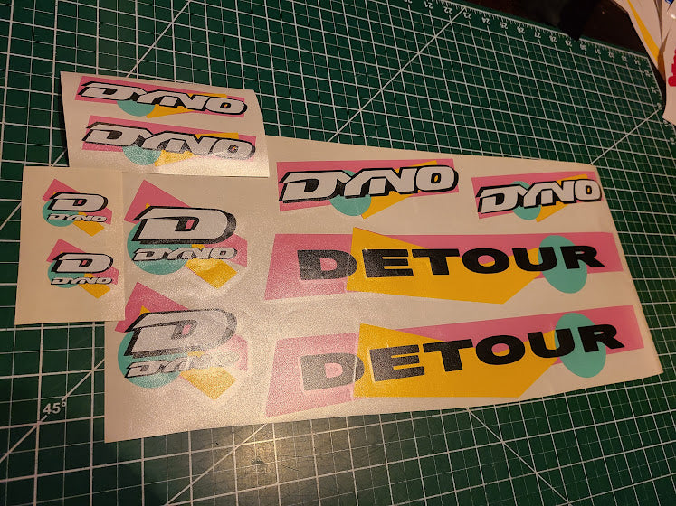 DYNO DETOUR DECAL SET 1990 1991 VINTAGE BMX