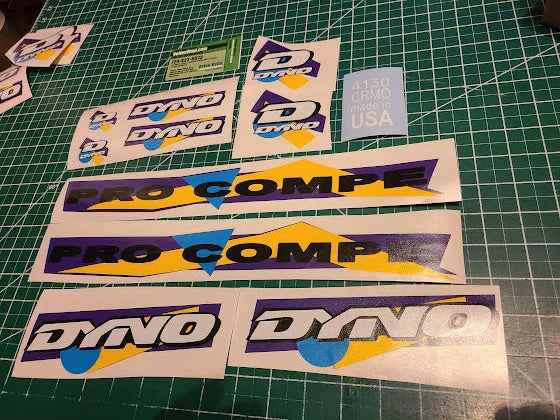 DYNO PRO COMPE DECAL SET 1990 1991 VINTAGE BMX