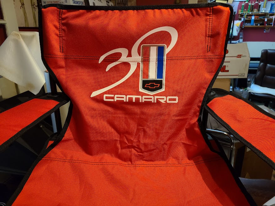 30th Anniversary CHEVROLET CAMARO FOLDING CUSTOM CAR SHOW CHAIR