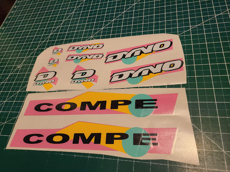 DYNO COMPE DECAL SET 1990 1991 VINTAGE BMX