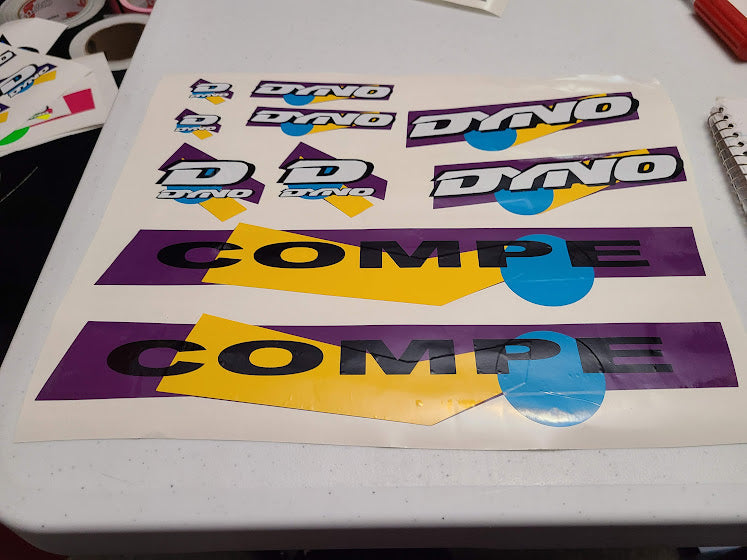 DYNO COMPE DECAL SET 1990 1991 VINTAGE BMX