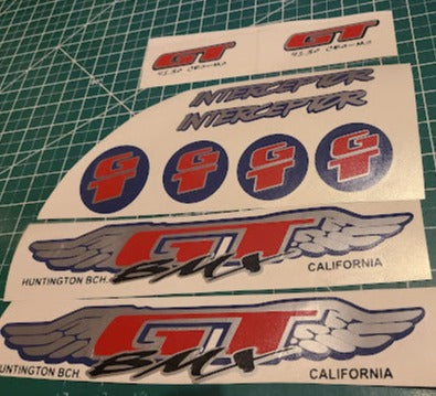 GT INTERCEPTOR BMX DECAL SET 86 87 88 89 90 VINTAGE BMX