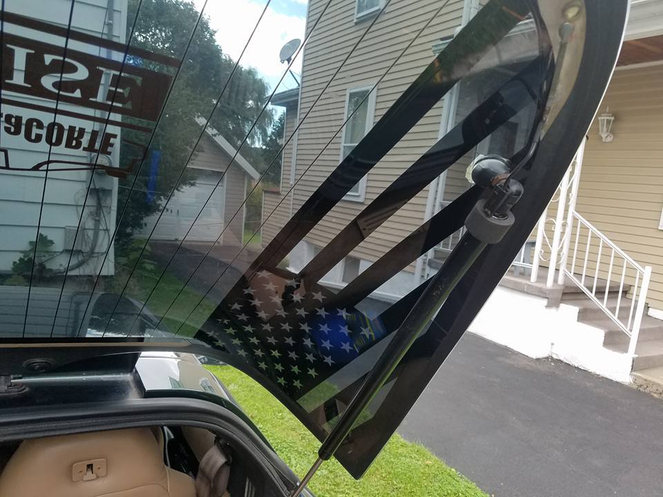 CORVETTE C4 REAR HATCH GLASS AMERICAN FLAG VINYL DECAL SET 84-96