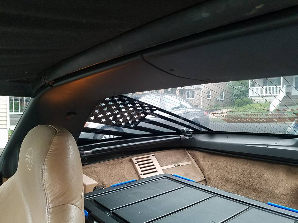 CORVETTE C4 REAR HATCH GLASS AMERICAN FLAG VINYL DECAL SET 84-96