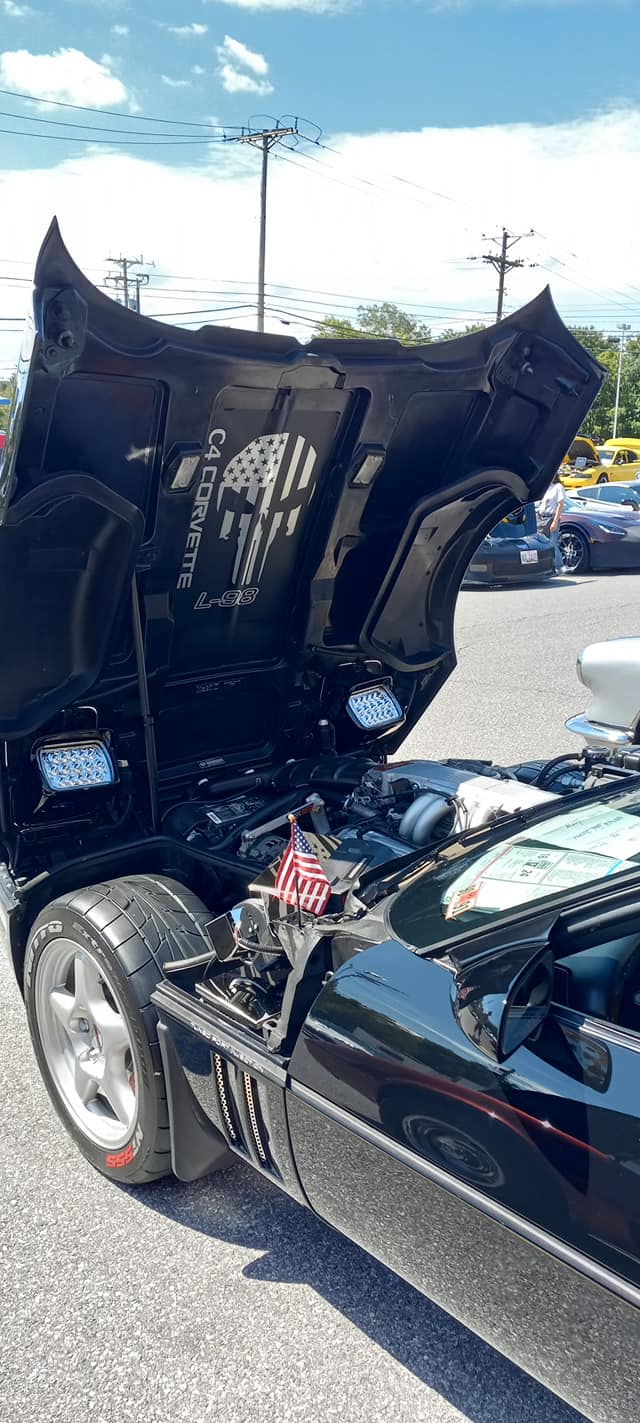 CORVETTE PUNISHER DECAL FOR UNDER HOOD WITH CORVETTE TEXT