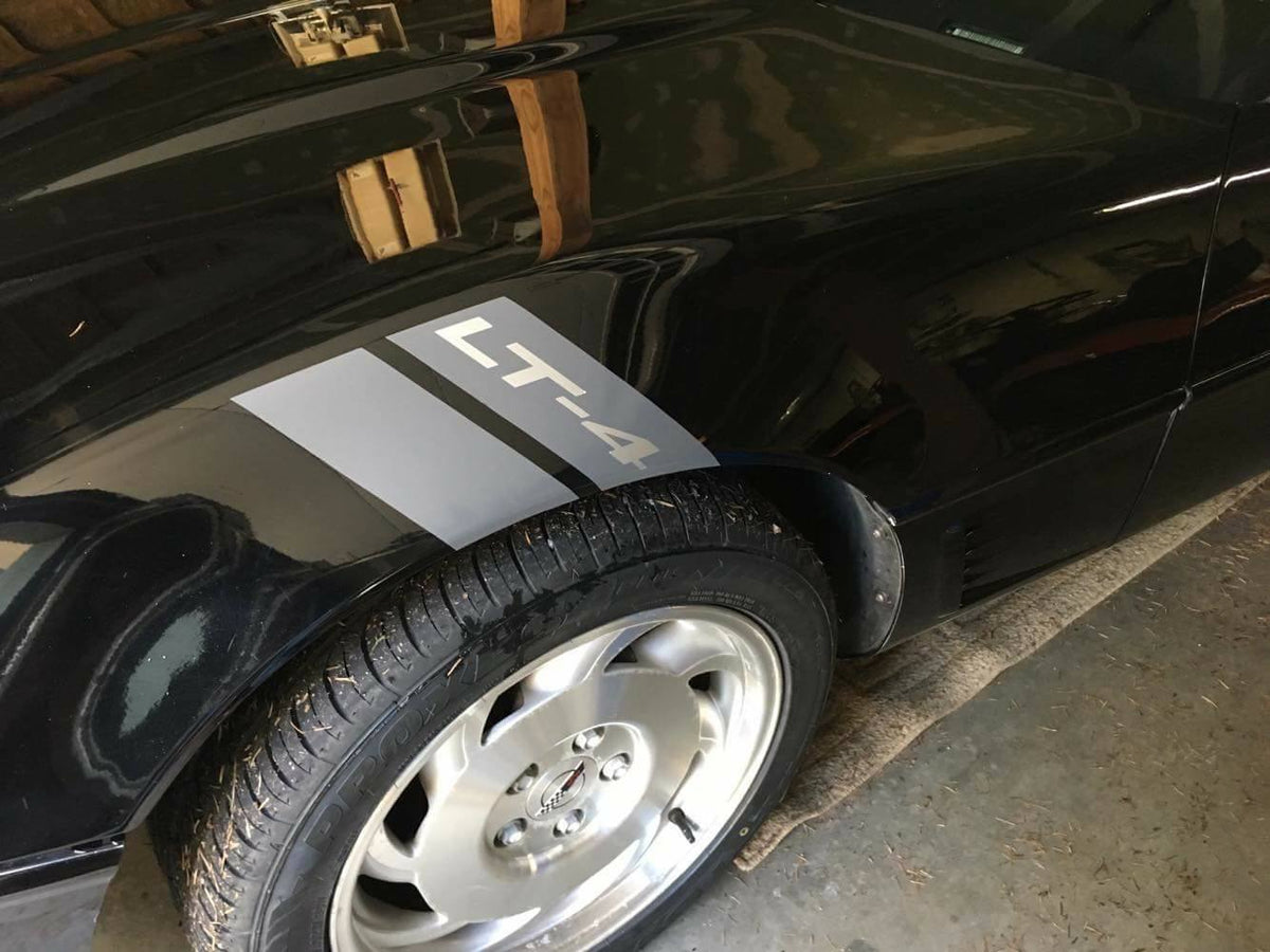 CORVETTE C4 GRAND SPORT STRIPES CUSTOM TEXT DECALS SET OF 2