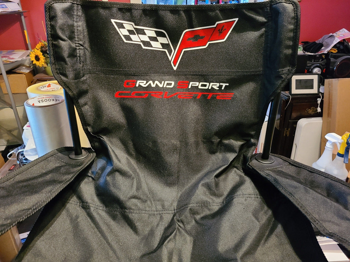 CORVETTE C6 CUSTOM CAR SHOW FOLDING CHAIR LOGO FRONT & BACK