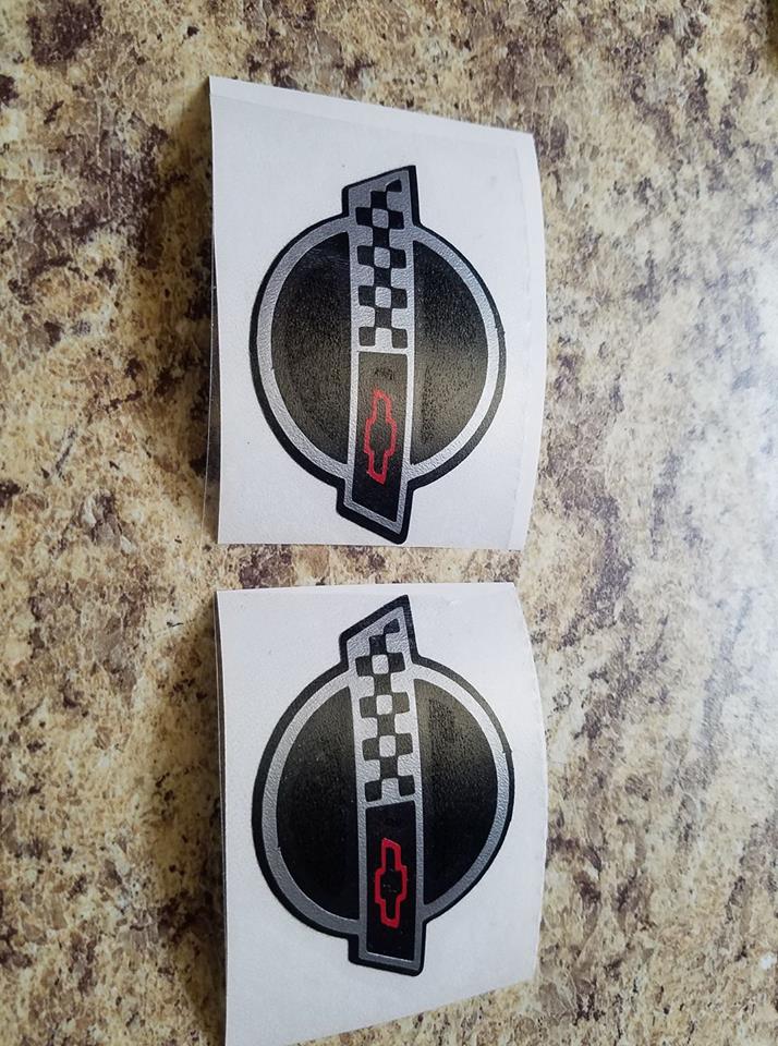 CORVETTE C4 EMBLEM DECAL FOR FUEL RAIL COVERS 1992-1996 SET OF 2