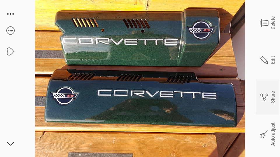 CORVETTE LETTERING DECAL FOR FUEL RAIL COVERS 1992-1996 SET OF 2