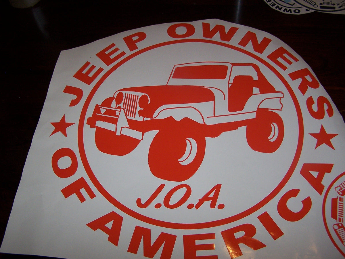 JEEP OWNERS OF AMERICA MEMBERS CJ VINYL DECAL STICKER